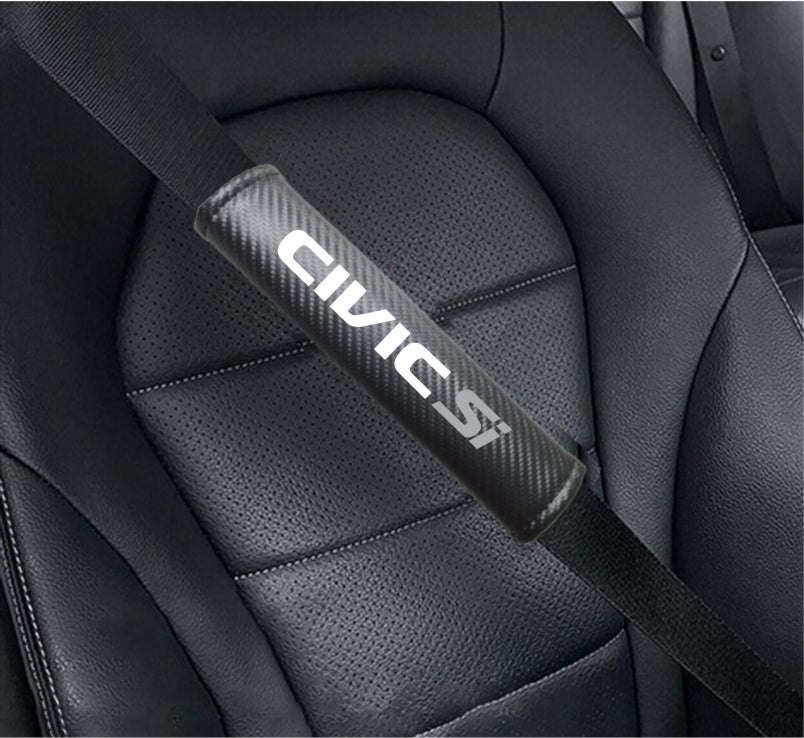 HONDA CIVIC SI Carbon Fiber Car Seat Belt Cover Shoulder Strap Cushion
