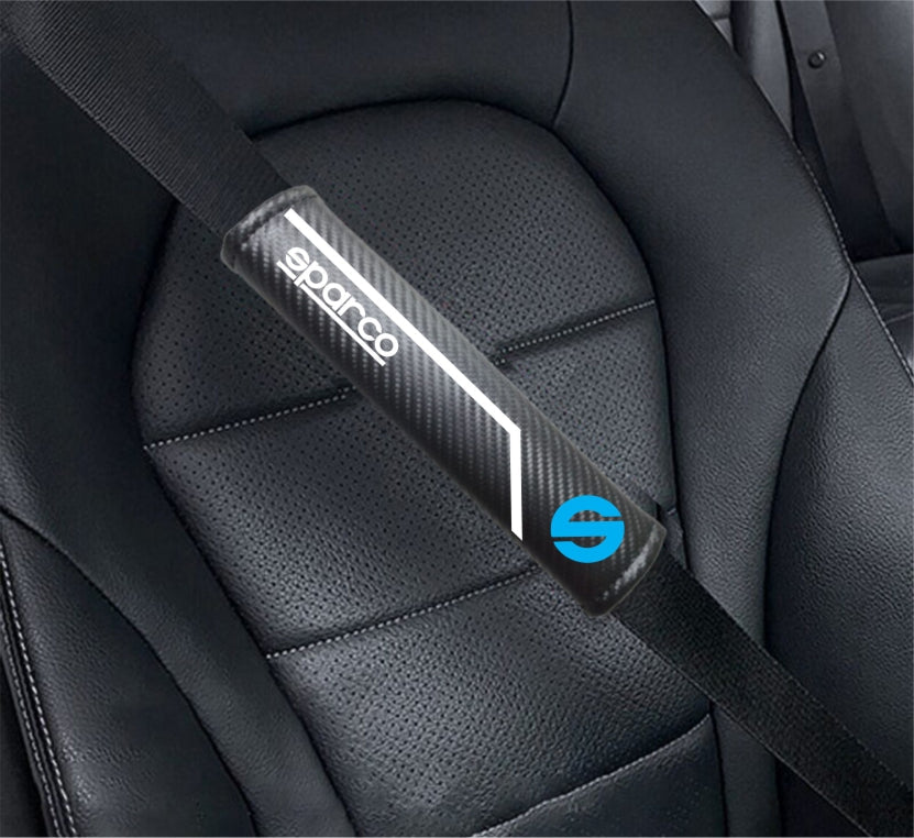 SPARCO Carbon Fiber Car Seat Belt Cover Shoulder Strap Cushion