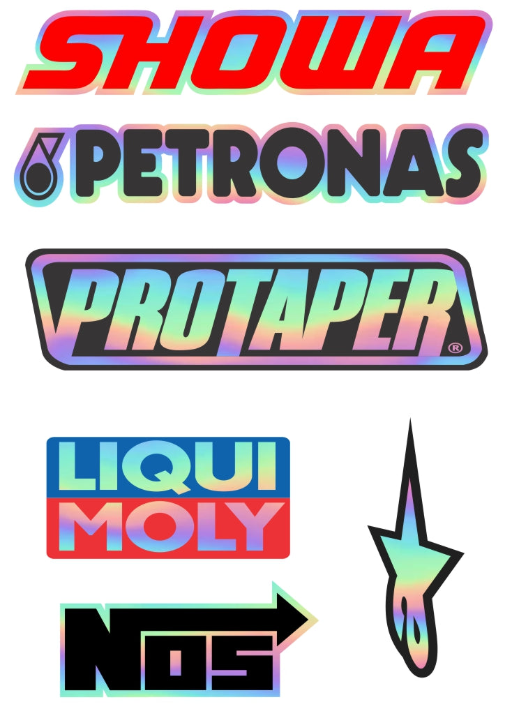 Motorcycle Holographic vinyl sticker pack