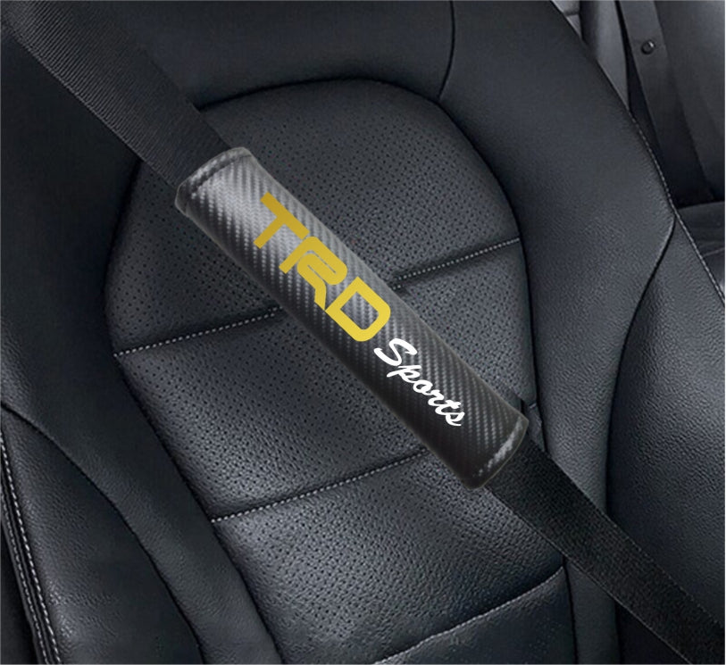 TRD SPORTS Carbon Fiber Car Seat Belt Cover Shoulder Strap Cushion