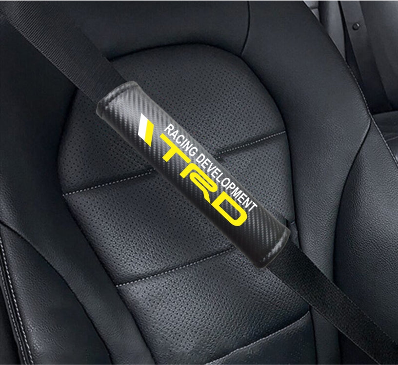 TRD Racing Development Carbon Fiber Car Seat Belt Cover Shoulder Strap Cushion