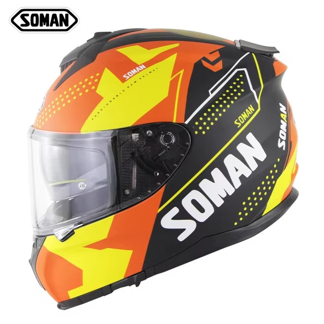 Soman Full-Face Helmet Orange/Yellow