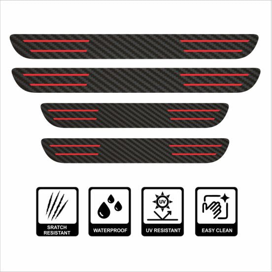 MERCEDES-BENZ Car Accessories Rubber car door sill Scuff Plate Carbon fiber / Chrome