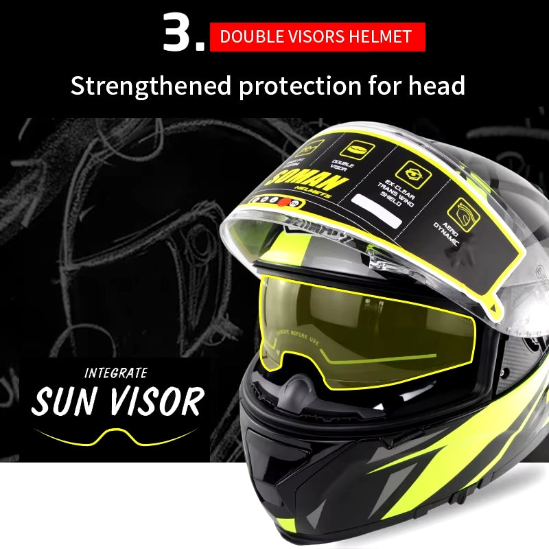 Soman Full-Face Helmet Orange/Yellow