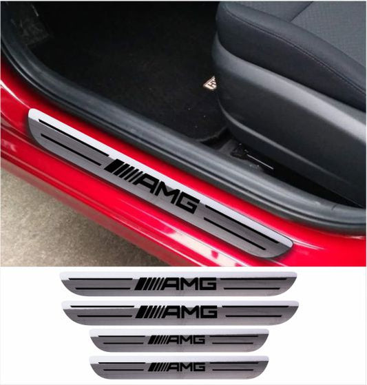 MERCEDES-BENZ AMG Car Accessories Rubber car door sill Scuff Plate Carbon fiber / Chrome