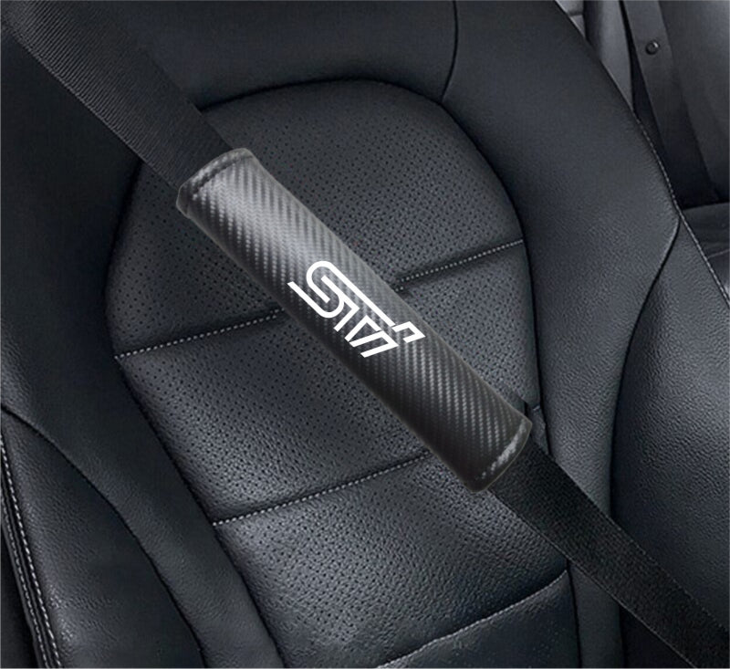SUBARU STI Carbon Fiber Car Seat Belt Cover Shoulder Strap Cushion
