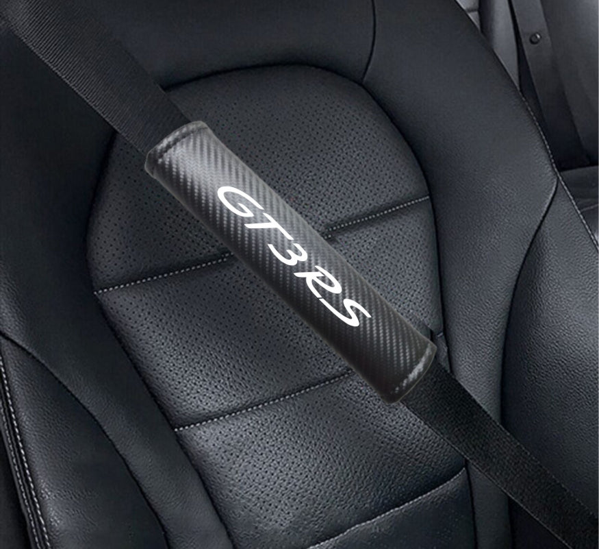 PORSCHE GT3 RS Carbon Fiber Car Seat Belt Cover Shoulder Strap Cushion