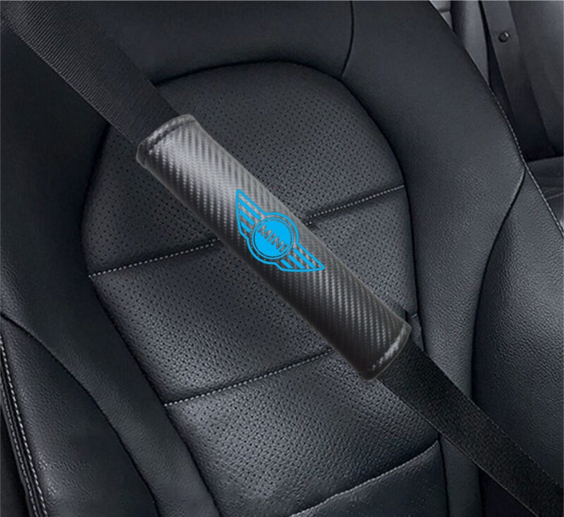 MINI COOPER Carbon Fiber Car Seat Belt Cover Shoulder Strap Cushion