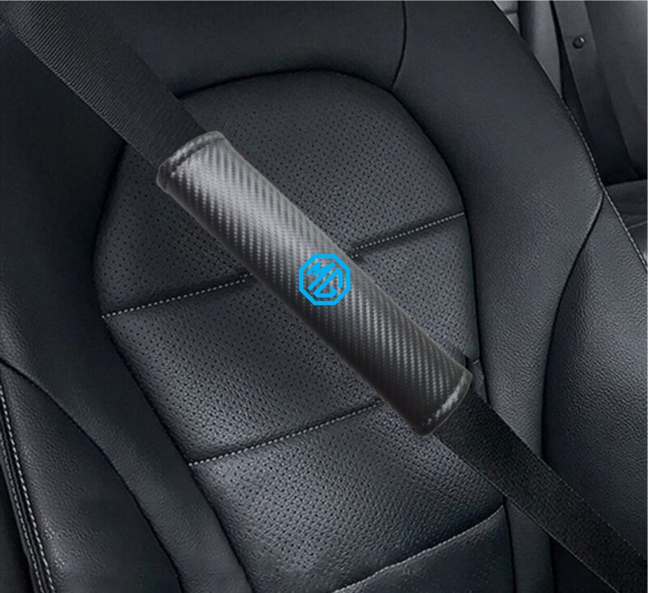 MG Carbon Fiber Car Seat Belt Cover Shoulder Strap Cushion