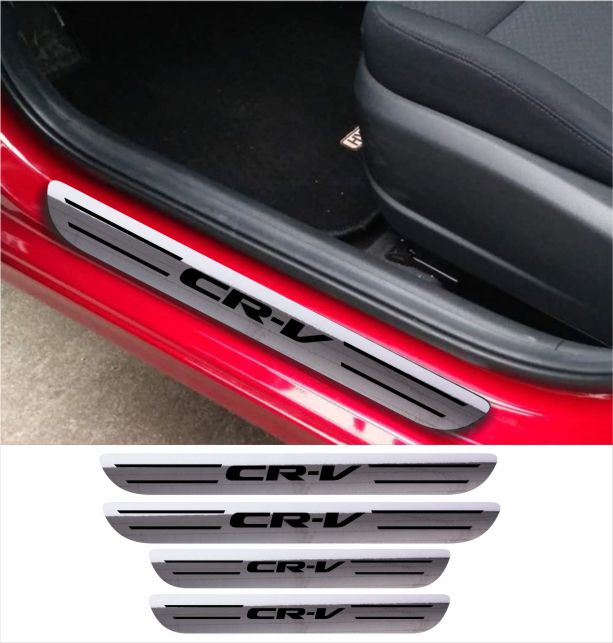 HONDA CR-V Car Accessories Rubber car door sill Scuff Plate Carbon fiber / Chrome