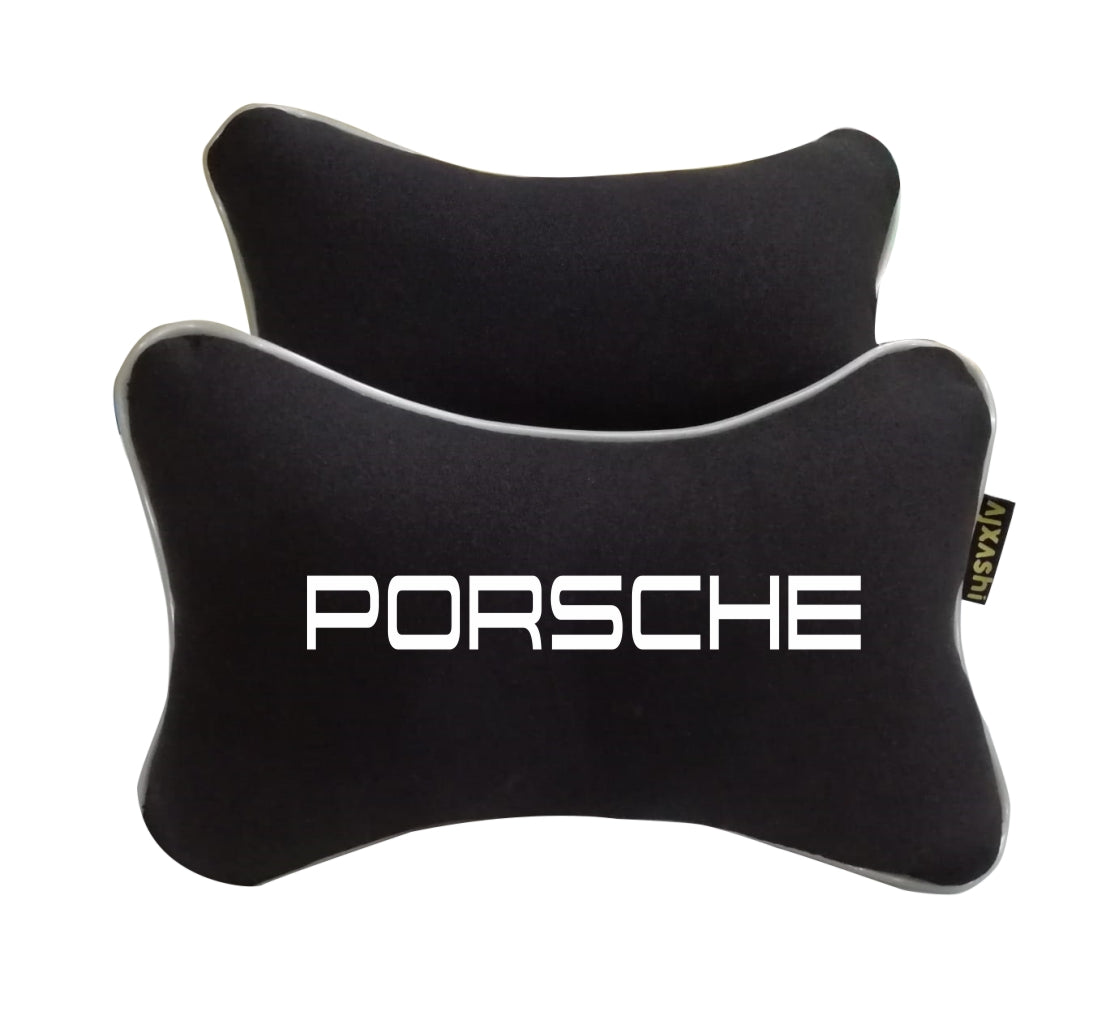2x Porsche car headrest Neck pillow Cushion