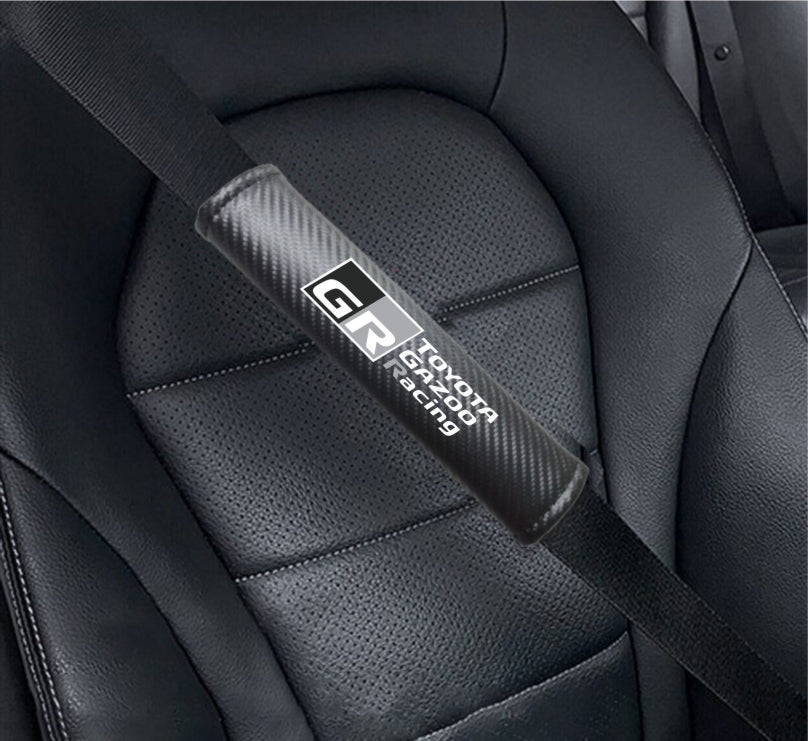 TOYOTA GR Carbon Fiber Car Seat Belt Cover Shoulder Strap Cushion