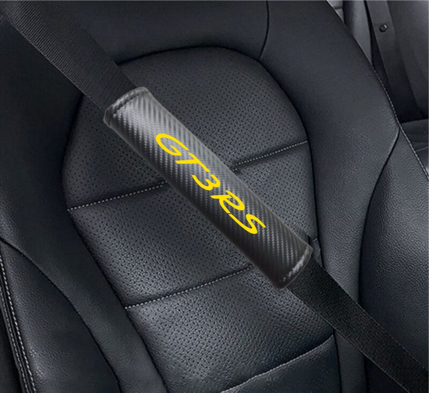 PORSCHE GT3 RS Carbon Fiber Car Seat Belt Cover Shoulder Strap Cushion