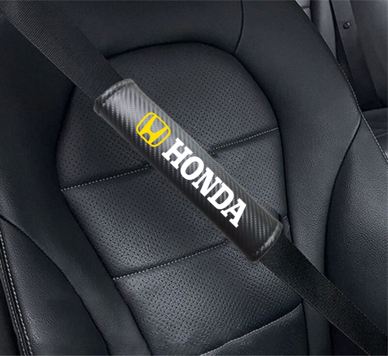 HONDA Carbon Fiber Car Seat Belt Cover Shoulder Strap Cushion