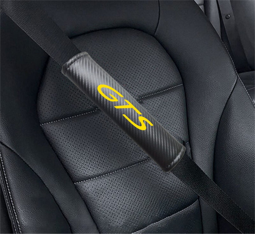 PORSCHE GTS Carbon Fiber Car Seat Belt Cover Shoulder Strap Cushion