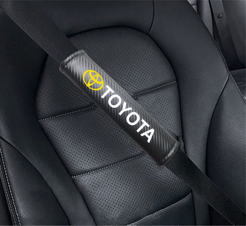 TOYOTA Carbon Fiber Car Seat Belt Cover Shoulder Strap Cushion
