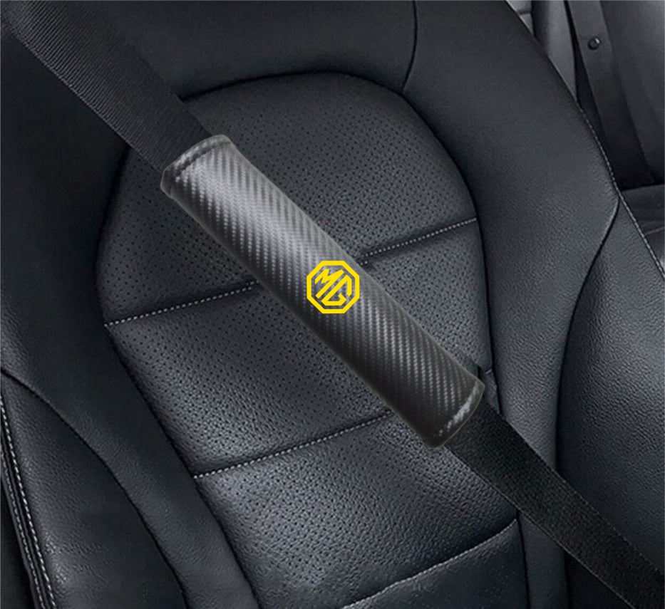 MG Carbon Fiber Car Seat Belt Cover Shoulder Strap Cushion