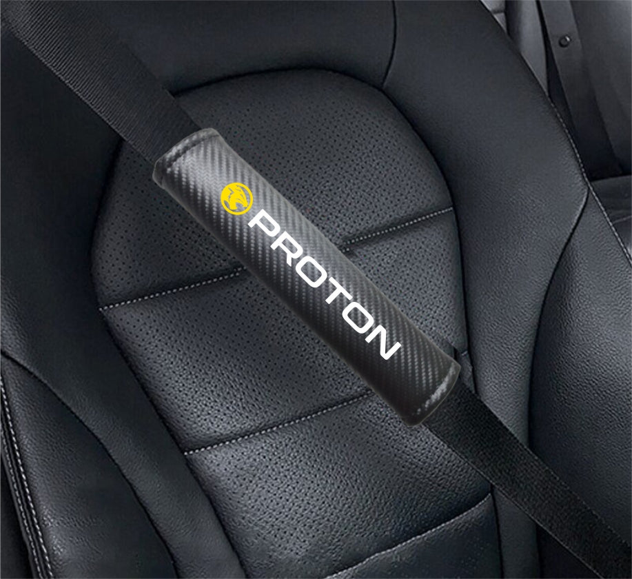 Proton Carbon Fiber Car Seat Belt Cover Shoulder Strap Cushion