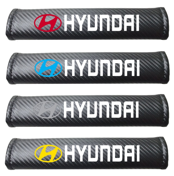 HYUNDAI Carbon Fiber Car Seat Belt Cover Shoulder Strap Cushion