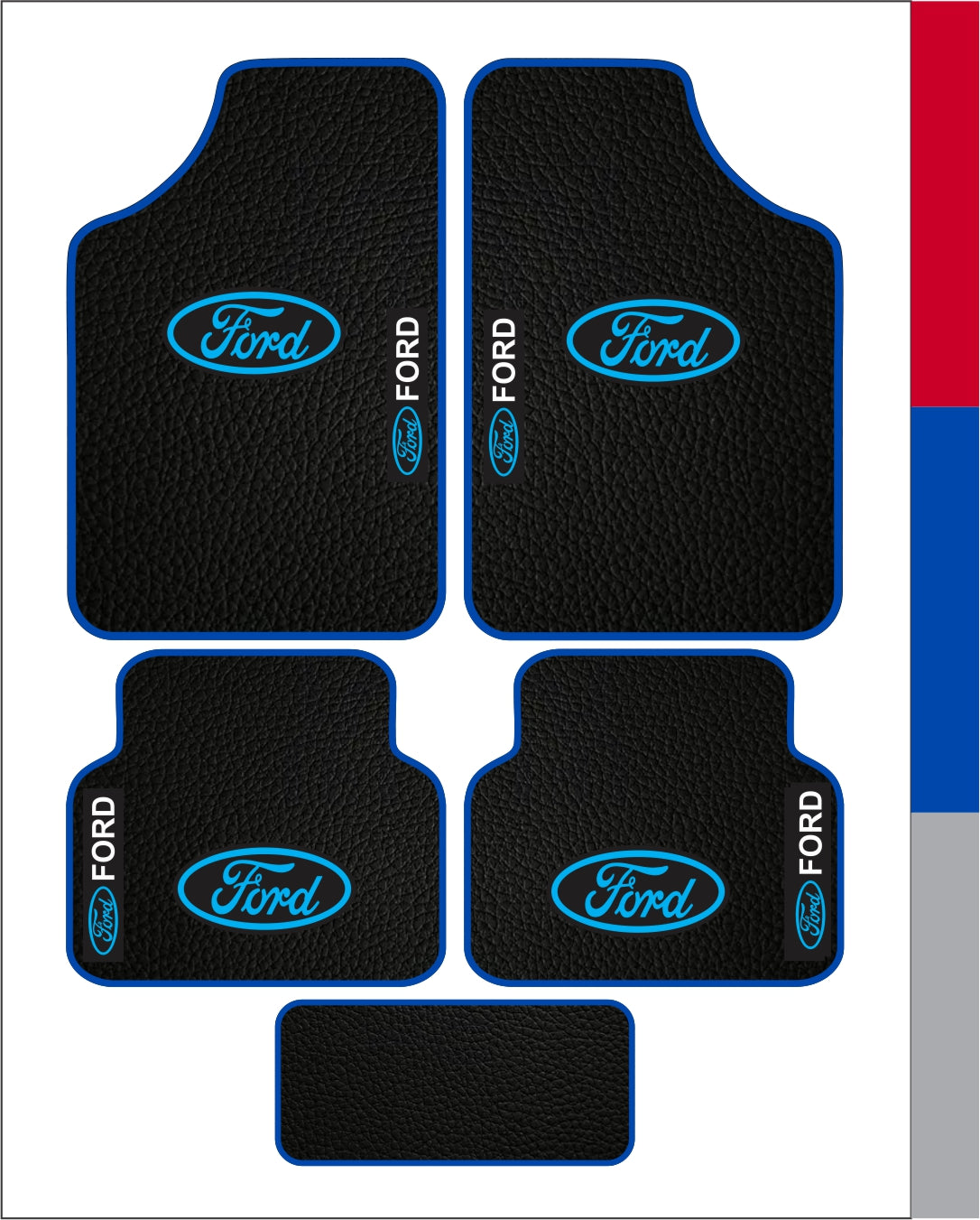 Ford Universal PVC Leather Floor Mats Set of 5
