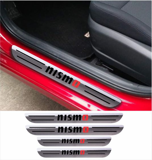 NISMO Car Accessories Rubber car door sill Scuff Plate Carbon fiber / Chrome
