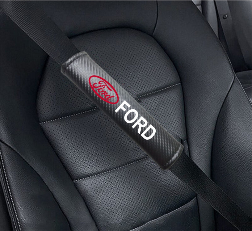 FORD Carbon Fiber Car Seat Belt Cover Shoulder Strap Cushion