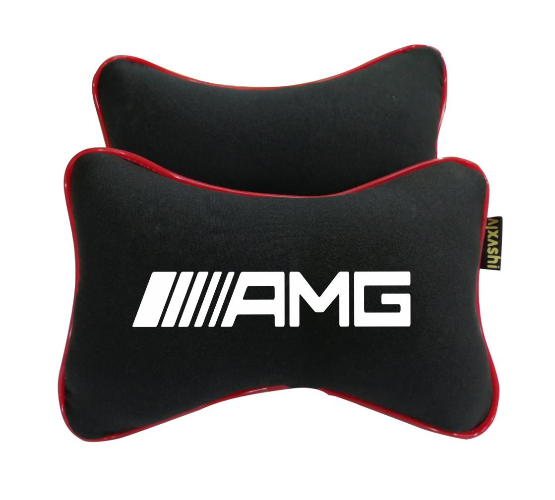 2x Mercedes-Benz AMG car headrest Neck pillow Cushion