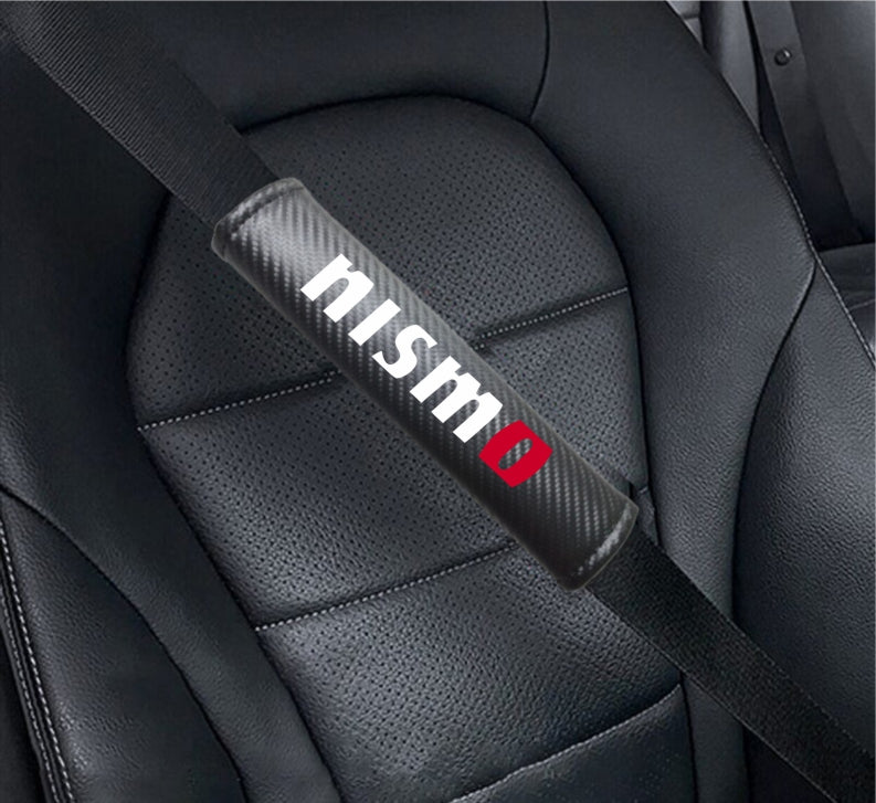 NISMO Carbon Fiber Car Seat Belt Cover Shoulder Strap Cushion