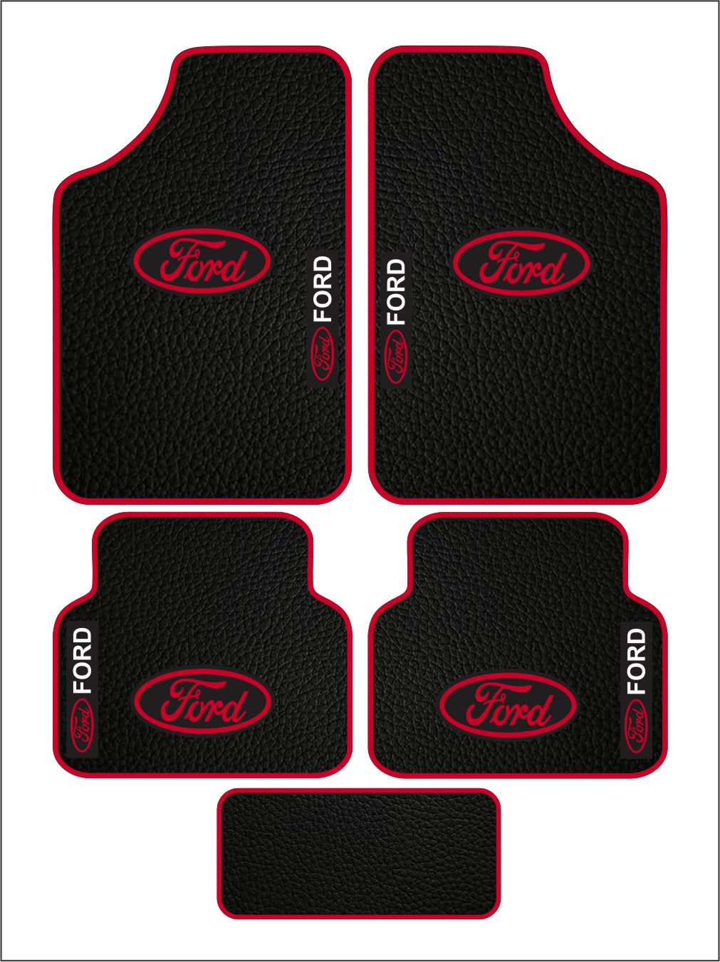 Ford Universal PVC Leather Floor Mats Set of 5