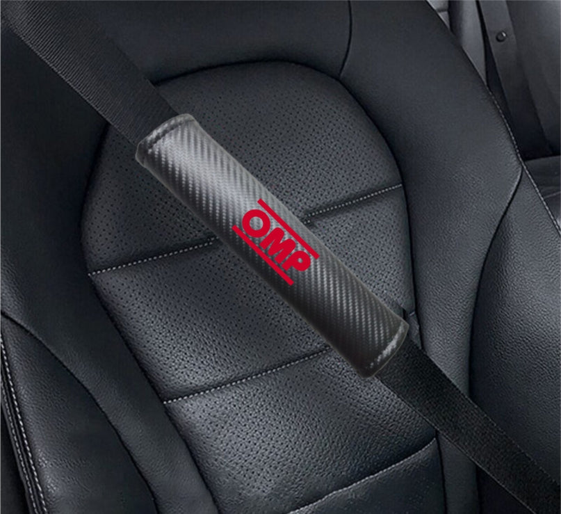 OMP Carbon Fiber Car Seat Belt Cover Shoulder Strap Cushion