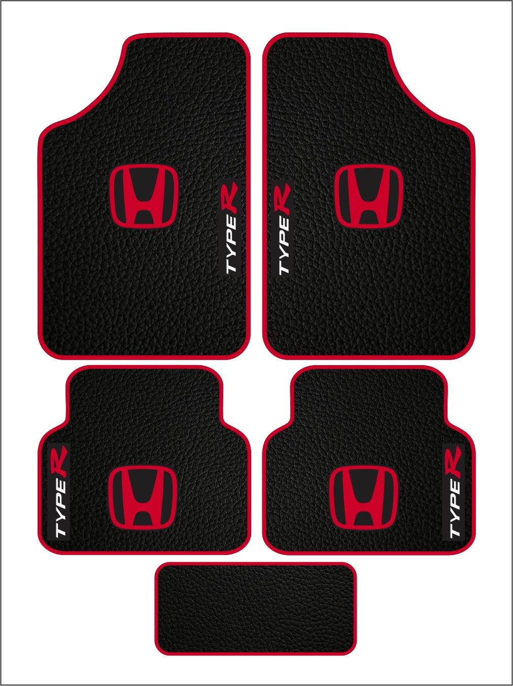 Honda Type-R Universal PVC Leather Floor Mats Set of 5