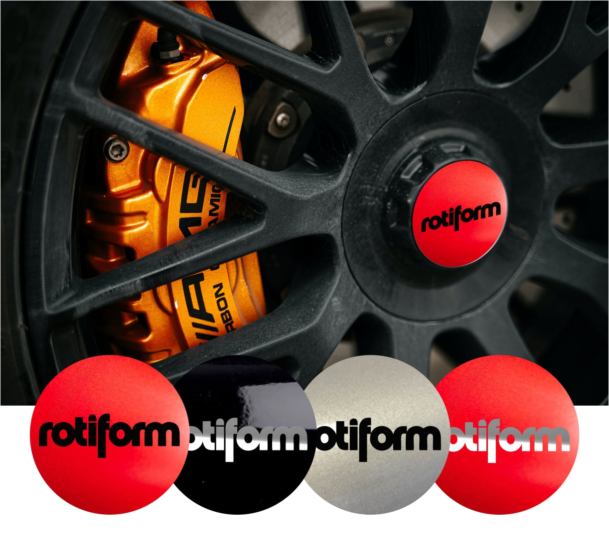 4x ROTIFORM Wheel Center Hub Caps Emblem 45mm 50mm 56mm 60mm 65mm 70mm 75mm